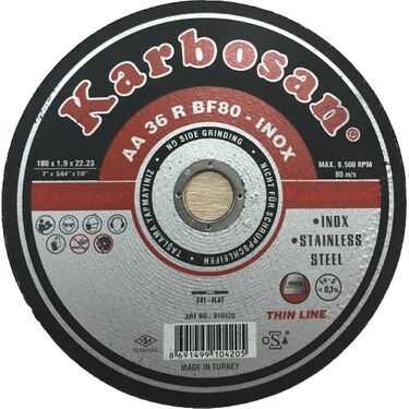KARBOSAN 180x1,9x22 İnox Kesme Taşı