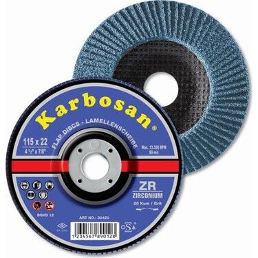 KARBOSAN 115x22 60 Kum Zirkonyum Flap Zımpara