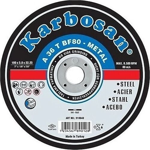 KARBOSAN 115x2,5x22 Düz Metal Kesme Taşı