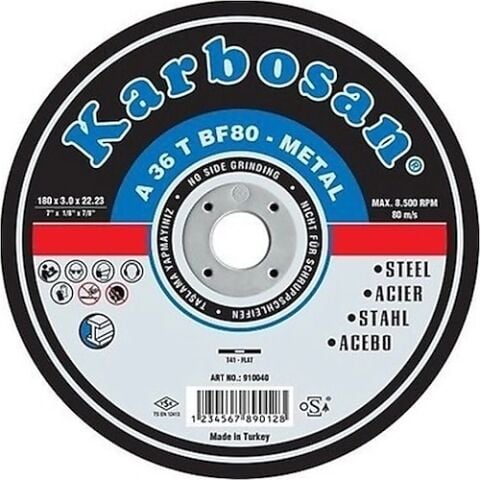 KARBOSAN 115x2,5x22 Düz Metal Kesme Taşı